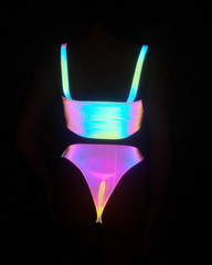 Reflective Rave Clothing Shiny Bikini Set