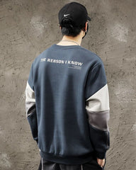 Round Neck Color Block Hoodie