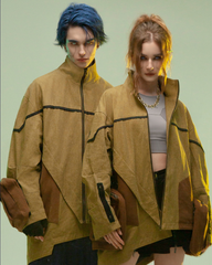Cyberpunk Outfits Sandstone Asymmetrical Jacket