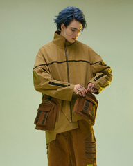 Cyberpunk Outfits Sandstone Asymmetrical Jacket