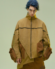 Cyberpunk Outfits Sandstone Asymmetrical Jacket