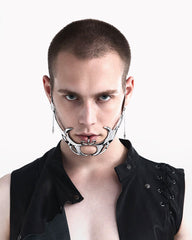 Silver Lip Ring Facial Accessory Cyberpunk Mask