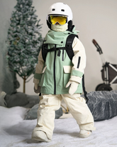 Ski Wear Frog Color Block Kids Jacket&Bibs Snow Suit (Single Unit Available)