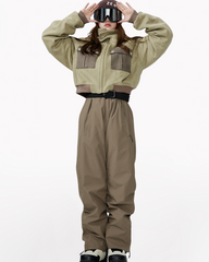 Ski Wear Short Pilot Jacket&Bibs Snow Suit - Unisex (Sold Separately)