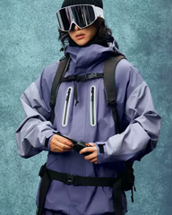 Ski Wear Color Block Snow Jacket&Pants Suit -Unisex