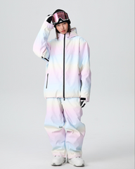 Ski Wear Rainbow Colors Snow Jacket&Pants Suit - Women's