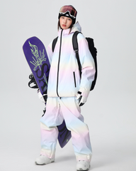 Ski Wear Rainbow Colors Snow Jacket&Pants Suit - Women's