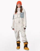 Ski Wear Color-blocking Pockets Jumpsuit Snow Suit -Unisex