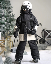 Ski Wear Color Block Waterproof Jacket&Bibs Kids Snow Suit (Single Unit Available)