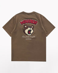 Steetwear Brown Bear Towel Embroidery T-Shirt