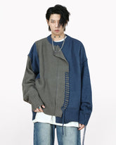 Stitching Patchwork Round Neck Sweater