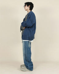 Stitching Patchwork Round Neck Sweater