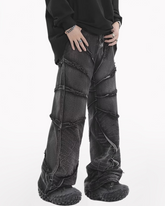 Street Black Raw Edge Y2K Baggy Jeans