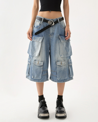 Street Multi-Pocket Women Cargo Baggy Jorts