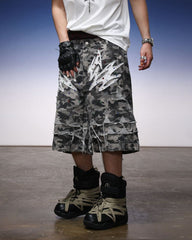 Street Vintage Camo Cargo Baggy Jorts