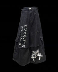 Street Washed Chains Denim Baggy Jorts