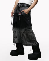 Street Washed Ombre Denim Baggy Jorts