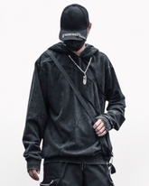 Streetwear Black Denim Hoodie