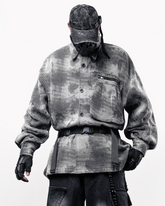 Streetwear Brushed Plaid Camo Shirt Jacket