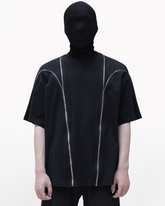 Opium Style Streetwear Deconstructed Zipper-Panel T-Shirt