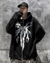 Streetwear Full Zip Thick Hoodie Jacket
