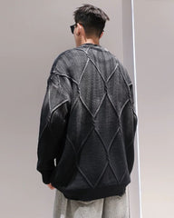 Streetwear Gradient Washed Vintage Sweater