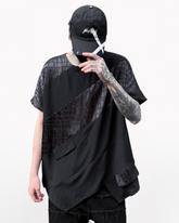 Streetwear Irregular Hem Patchwork T-Shirt