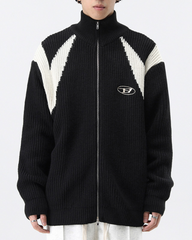 Streetwear Knitted Zip Up Turtleneck Sweater
