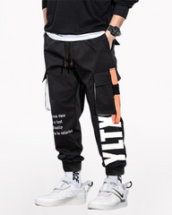 Streetwear Letter Ribbon Plus Size Cargo Pants