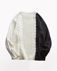 Streetwear Patchwork Color Block Sweater