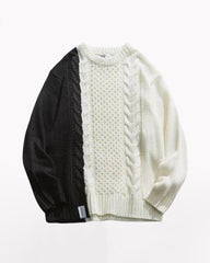 Streetwear Patchwork Color Block Sweater