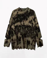 Streetwear Raw Edge Ripped Sweater