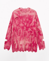 Streetwear Raw Edge Ripped Sweater
