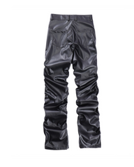 Opium Style Streetwear Y2K Aesthetic Pleated PU Pants