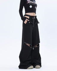 Streetwear Dual-wearable Zippered Cargo Pants