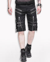 Black Zipper Punk Shorts