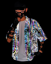 Colorful Reflective Cardigan Kimono Jacket