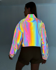Colorful Reflective Short Jacket Top