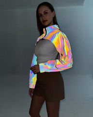 Colorful Reflective Short Jacket Top