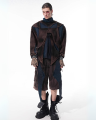 Structured Distressed Heavy Sweatshirt&Vest&Shorts(Sold Separately)