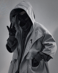 Fake Two-piece Mid-sleeve Unisex Coat