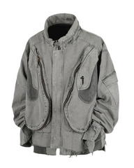 Heavy Washed Unisex Paratrooper Flight Jacket