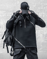 Irregular Double Zip Hoodie