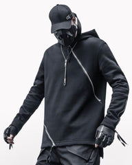 Irregular Double Zip Hoodie