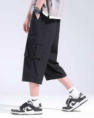 Men's Summer Ice Silk Cargo Capri Shorts