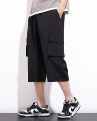 Men's Summer Ice Silk Cargo Capri Shorts