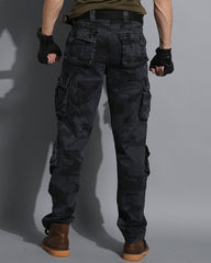 Oversize Multi-Pocket Black Camo Cargo Pants