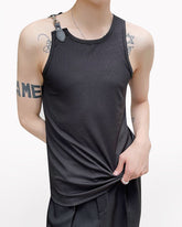 Sleeveless Single Buckle Strap Muscle Shirt