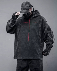 Street Men's Washed Cross Hoodie