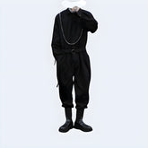 Black Cargo Overalls